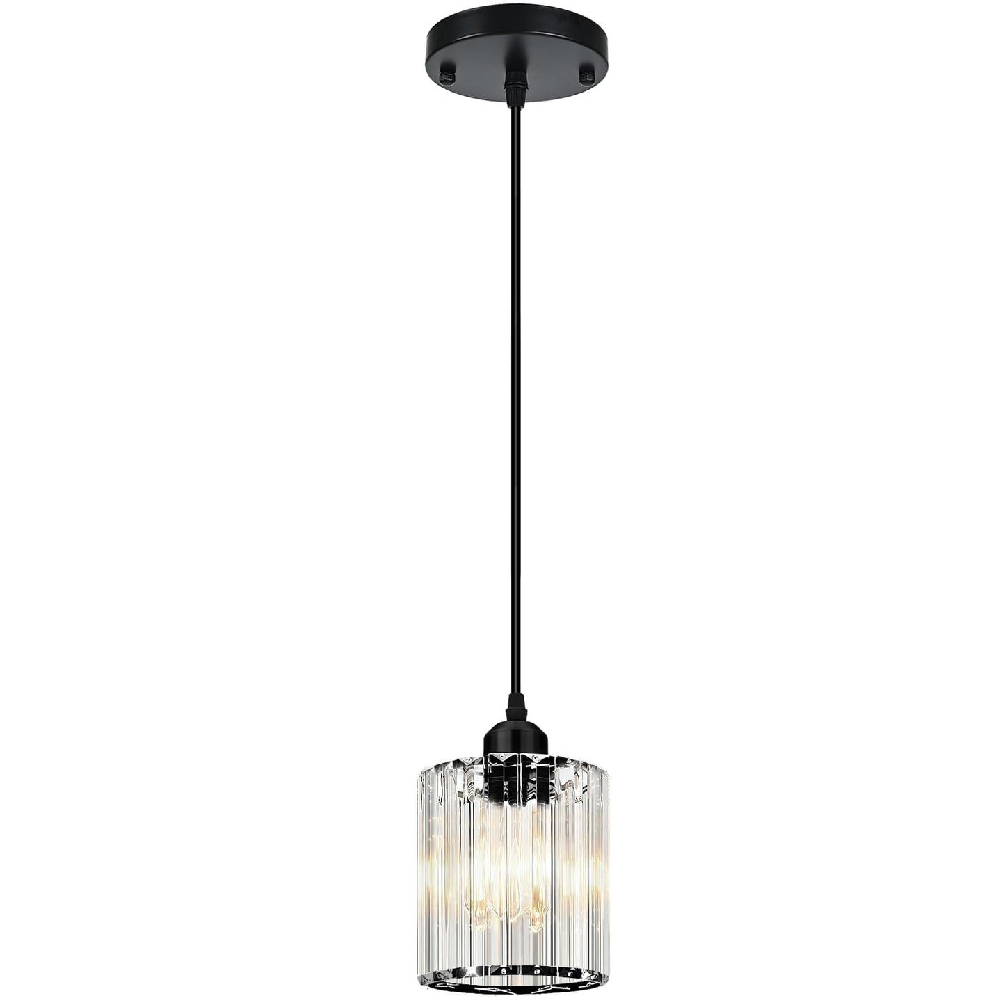 WKWKTOTO 1-Piece Pendant Lights Kitchen Island, Elegant Modern Island Lights for Kitchen with Crystal Glass – Luxury Kitchen Hanging Light for Kitchen Island, Dining Table, Entryway, Restaurant