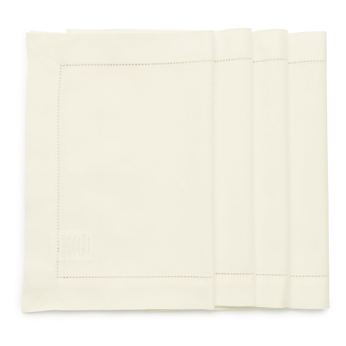 Solino Home Ivory Placemats Set of 4 - Cotton Linen Hemstitch Placemats 14 x 19 Inch for Summer