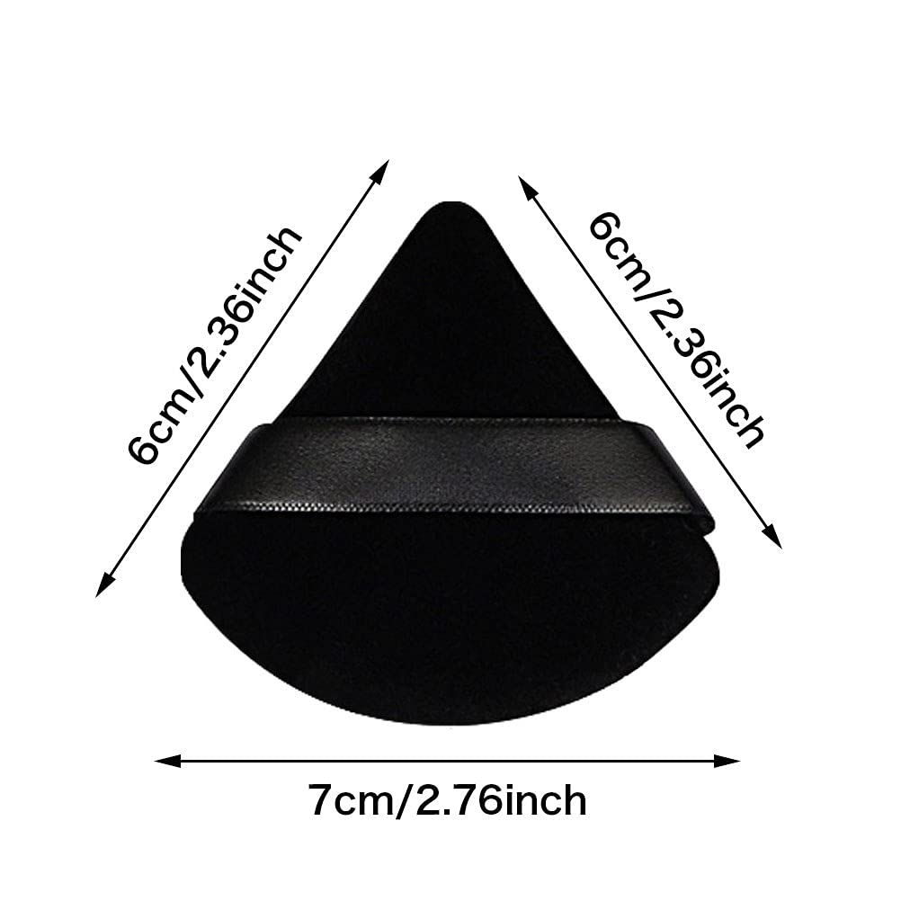 Pimoys 12 Pieces Powder Puff Face Triangle Makeup Sponge for Loose Powder Setting Powder Velour Foundation Blender Sponge Beauty Makeup Tool, Black