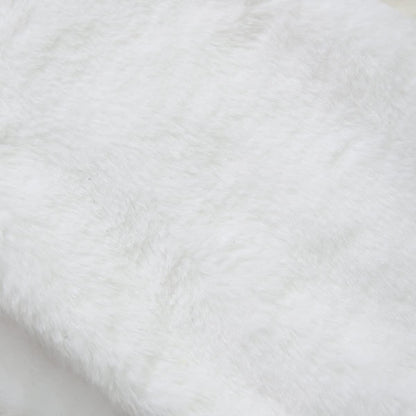 Waarms 3 Pack Snowy White Plush Dog Christmas Stockings, Bone Shape Faux Fur, Large Personalized Hanging Christmas Stockings for Dogs Pets Xmas Holiday Decoration