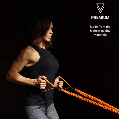 Stroops Slastix Toner Resistance Bands with Handles | Safe Sleeve Exercise Bands for Strength Training, Full Body Workouts, and Home Gym Fitness | Black - 15lbs Light Resistance
