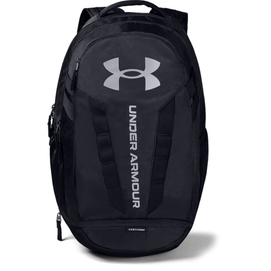 Under Armour Unisex-Adult Hustle 5.0 Backpack , Black (001)/Silver , One Size Fits All