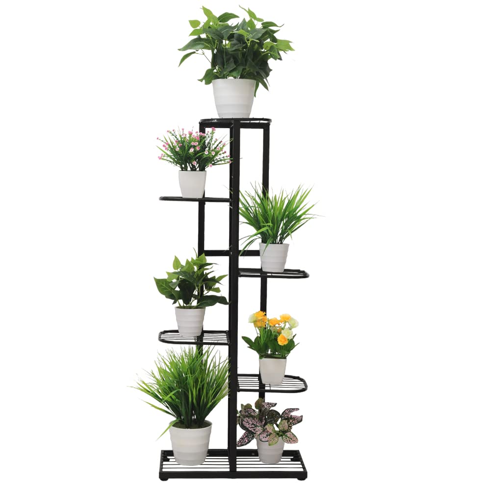 Cre Cra Tall Metal Plant Stand Indoor Outdoor 6 Tier Flower Pot Plant Stand Multi Tier Plant Holder Shelf Display Rack for Garden Patio Balcony
