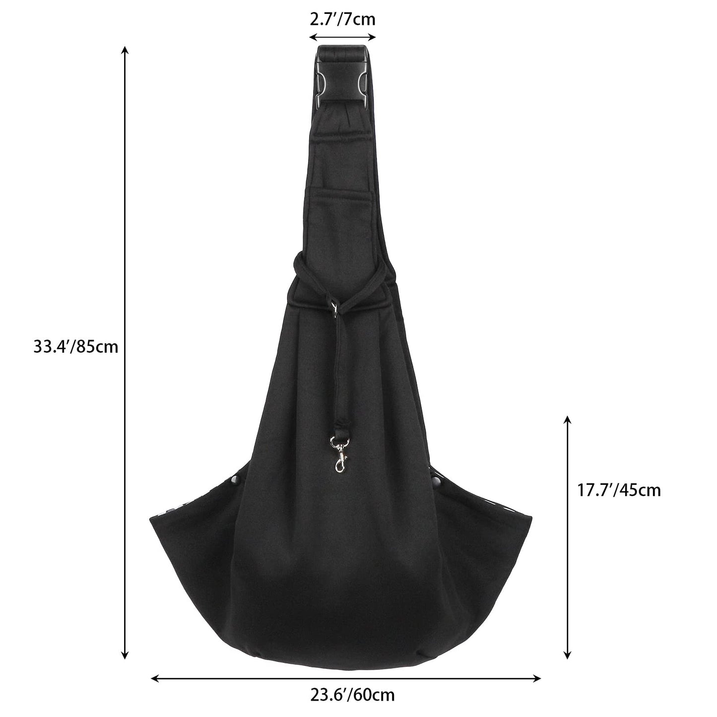 Sarsumir Dog Carrier Bag Dog Sling, Pet Carrier for Small Medium Cat Dog, Puppy Carrier with Adjustable Shoulder Strap Puppy Sling for Travel Walking Shopping, Black