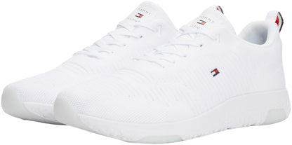 Tommy Hilfiger Men’s Corporate Knit Rib Runner Trainers, White (White), 9