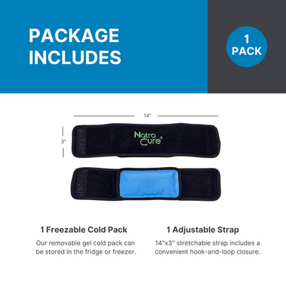 NatraCure Cold Therapy Wrap w/ 20" Strap - 2 Pack (Small Reusable Gel Ice Pack Compress for Injuries and Pain Relief, Hand, Arch of Foot, Wrist, Elbow, Arthritis, Neuropathy) - 715-20 CAT2PK