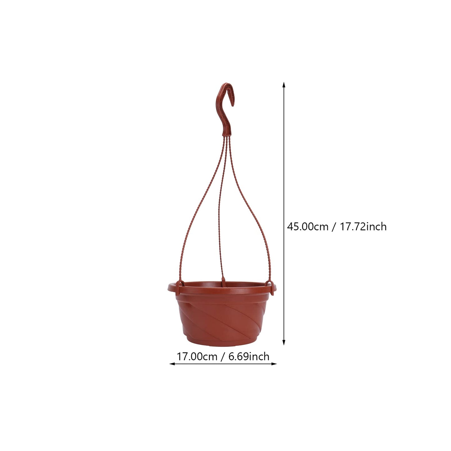 DOITOOL 10 Sets Plastic Hanging Planter Pots Small Hanging Flower Pot, Orchid Pots 6.7 Inch Chain Baskets for Outdoor Indoor Plants and Balcony Decoration (Coffee)