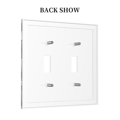 Decorative Art Light Switch Covers Christmas Sleigh & Gifts 2 Gang Double Toggle Wall Plate Decorative Switchcover Electrical Switchplate for Home Decor