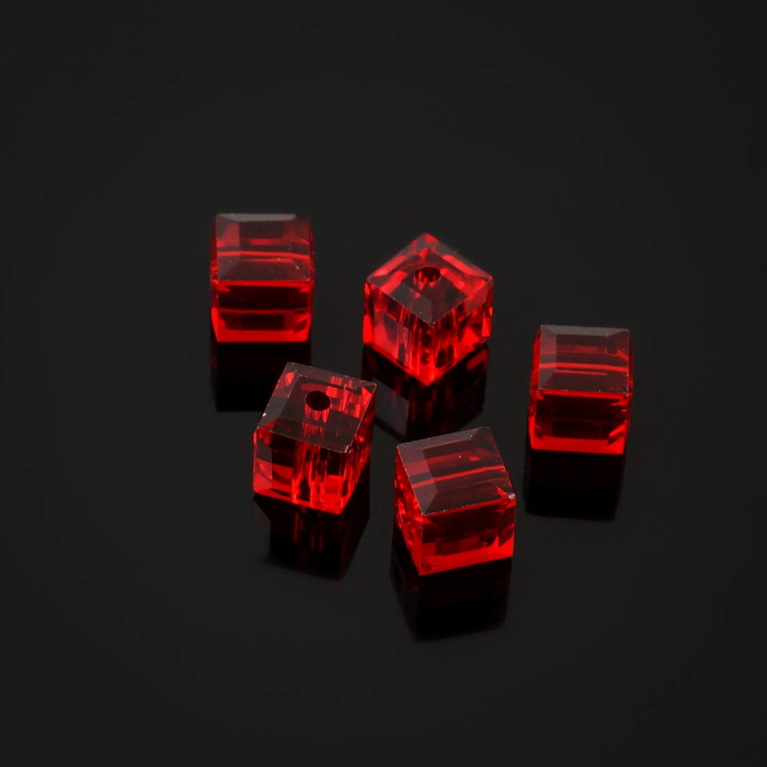 50pcs Adabele Austrian 8mm Faceted Cube Crystal Loose Beads Siam Red Compatible with Swarovski Crystals Preciosa 5601 SSC805