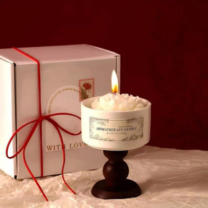 Candle Gift Set for Women, White Peach Oolong Scented Soy Aromatherapy Candle with Greeting Card & Box, Decorative Long Lasting Candles for Home, Birthday Gifts for Mom Friend