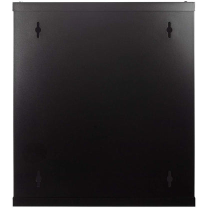NavePoint 12U Server Rack Enclosure with Glass Door, Cooling Fan, Locks, & Removable Side Panels - 12U Wall Mount Network Cabinet 19 Inch Rack 17.7" Deep (450mm)