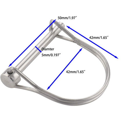 4 Pack Safety Coupler Pin 0.197" x 1.97"(5mm x 50mm), Full Marine Grade 316 Stainless Steel Heavy Duty Shaft Locking Pin