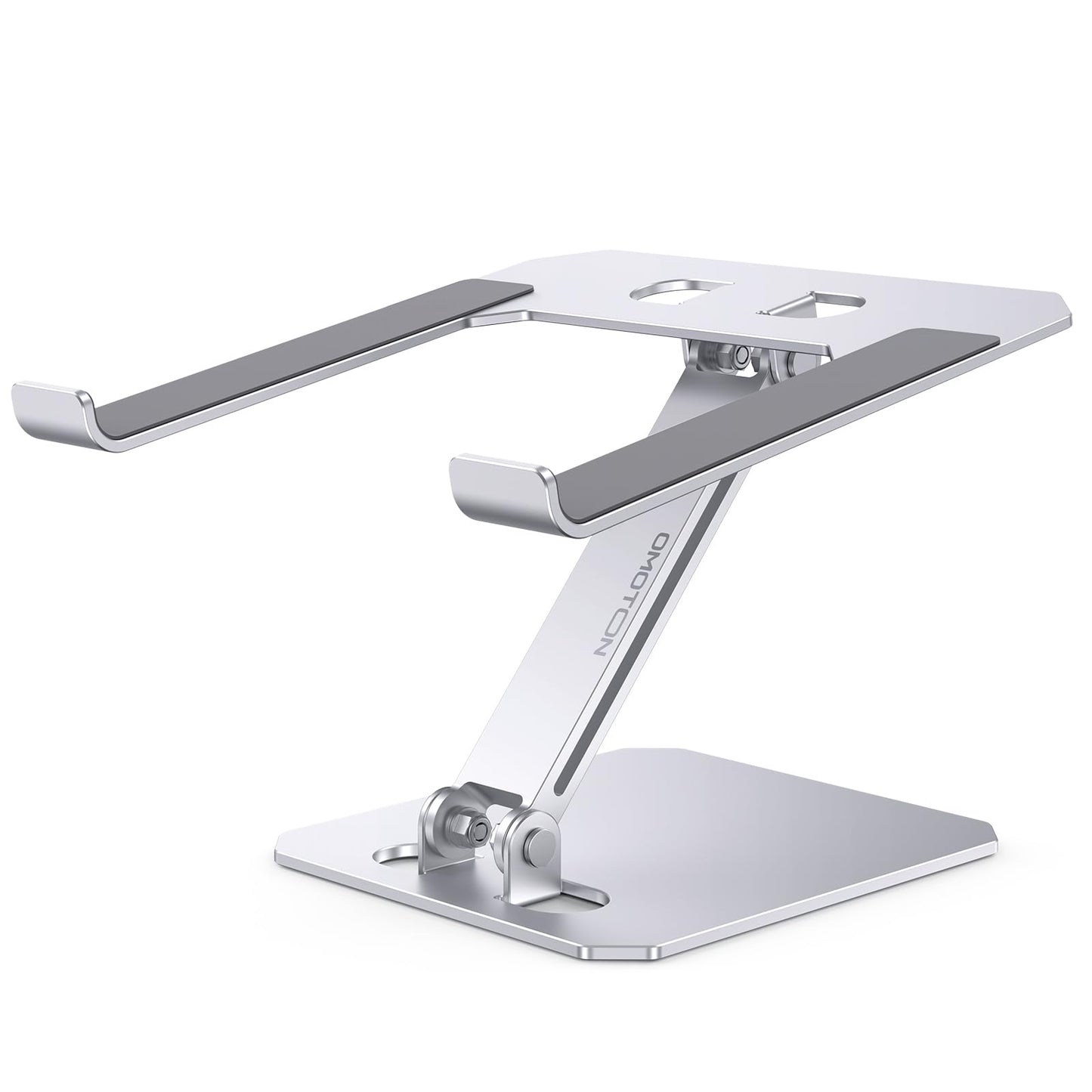 OMOTON Laptop Stand for Desk, Ergonomic Adjustable Computer Stand Aluminum Portable Desktop Laptop Riser Holder for MacBook Air Pro, Dell, HP and All Tablets Up to 15.6", Glossy Silver