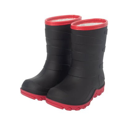 FUNCOO PLUS Kids Lined Wellies, Girls Boys Winter Warm Fleece Rain Boots Children Snow Boots Wellington Boots Size 1 UK Child