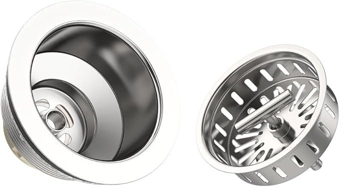 KONE 3-1/2 Inch Kitchen Sink Drain Strainer Assembly Made by All Stainless Steel