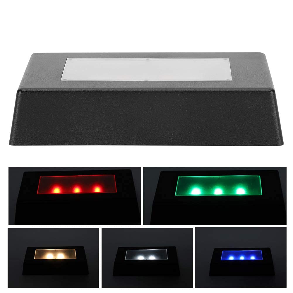 Fdit LED Display Base for Crystals Glass Art,Color Changing Light Display Base Stand for 3D Crystal Statues Jewelry