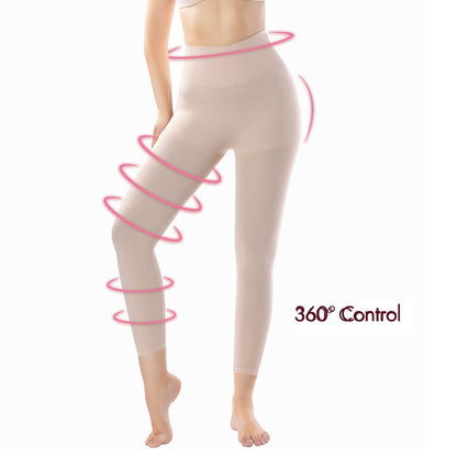 +MD Shapewear for Women Tummy Control Seamless High Waisted Light Compression Footless Tights Leggings