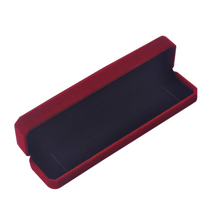iSuperb 2 Pcs Long Red Velvet Necklace Box Chain Bracelet Boxes Cases 8.7x1.6x2inch Jewelry Display Storage Gift Box