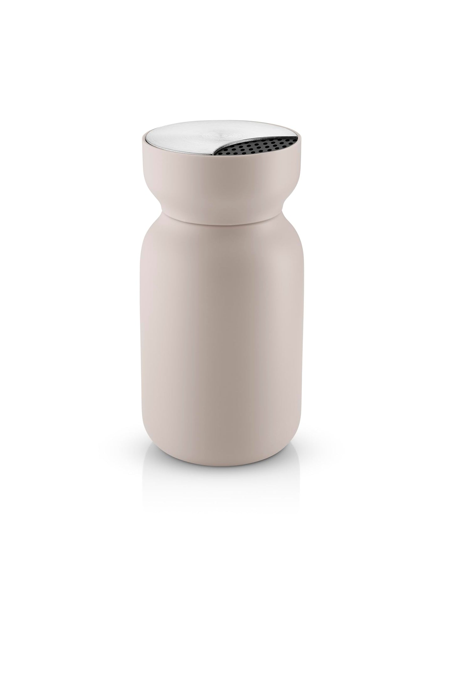 Eva Solo Sapor Shaker, Stainless Steel and Recycled Plastic, Sand, 0.39 lb, Cylindrical, 3-Setting Twist Top, Sugar Salt Herb Dispenser