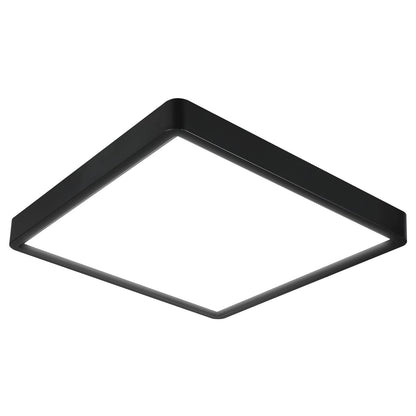 Defurhome LED Ceiling Light,24W 2200LM,150W Equivalent,5000K Daylight White,Waterproof IP54,Flush Square Modern Ceiling Light for Bathroom,Bedroom,Kitchen,Porch,Living Room,30cm(Black)