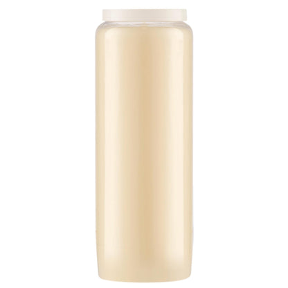 Lerner 9-Day Memorial Candles, 5 Pack, 7” Pillar Prayer Candle in Plastic Jar, Long-Lasting Smokeless Clean Burning Mourning & Shiva Candle for Vigils, Church, Synagogue, Jewish Yahrzeit Candles