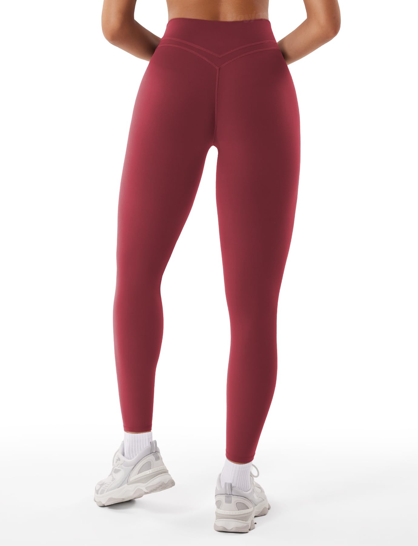 VOYJOY Womens Scrunch Workout Leggings Compression Butt Lifting Mid High Waist 26 Inches Seamless V Back Yoga Pants