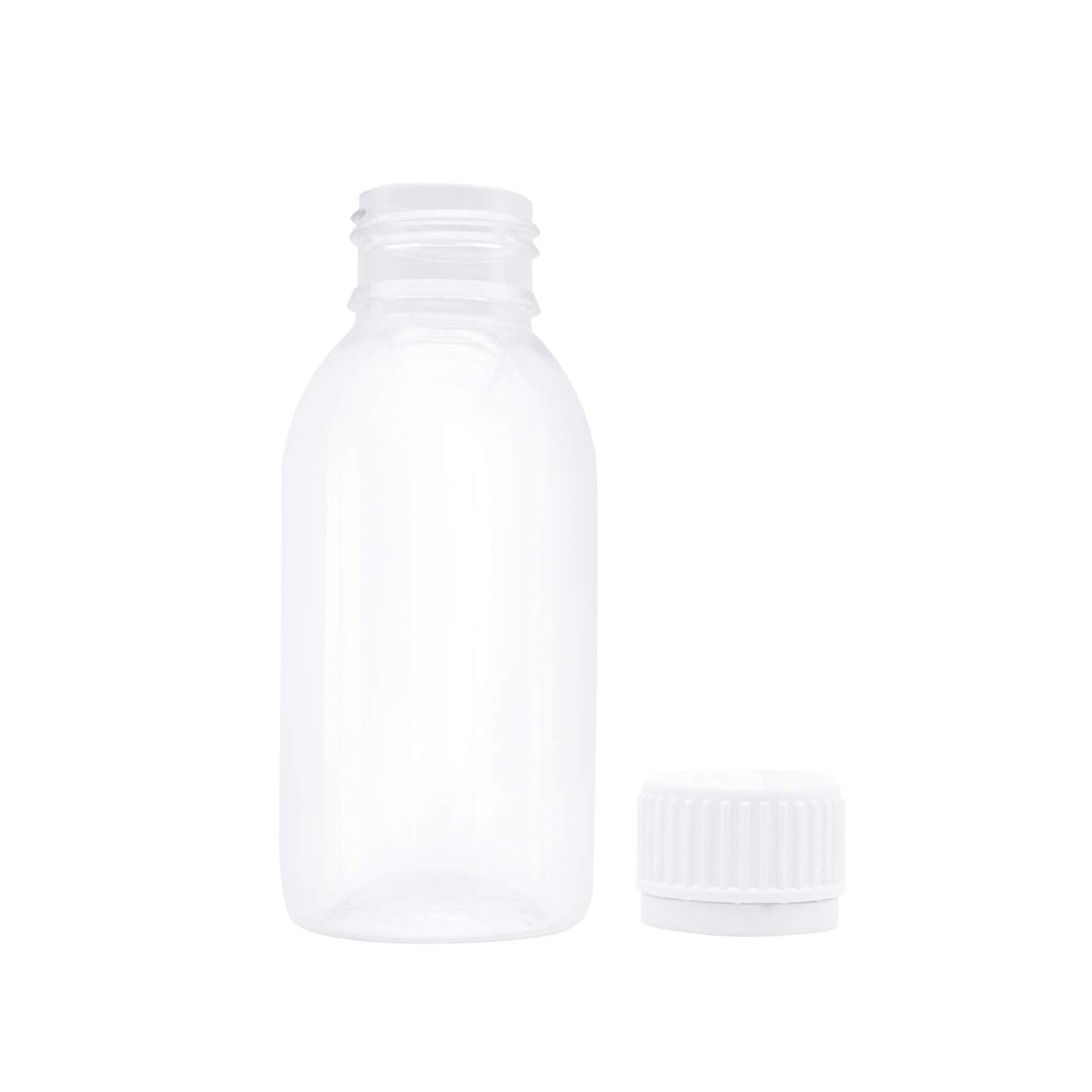 TRENDBOX Pack of 10-100ml Clear Empty PET Mini Storage 100ml/100g/100cc Bottles Hard Plastic Durable Turn Screw Cover Cap Round Filling Liquid Rhinestones Water Container