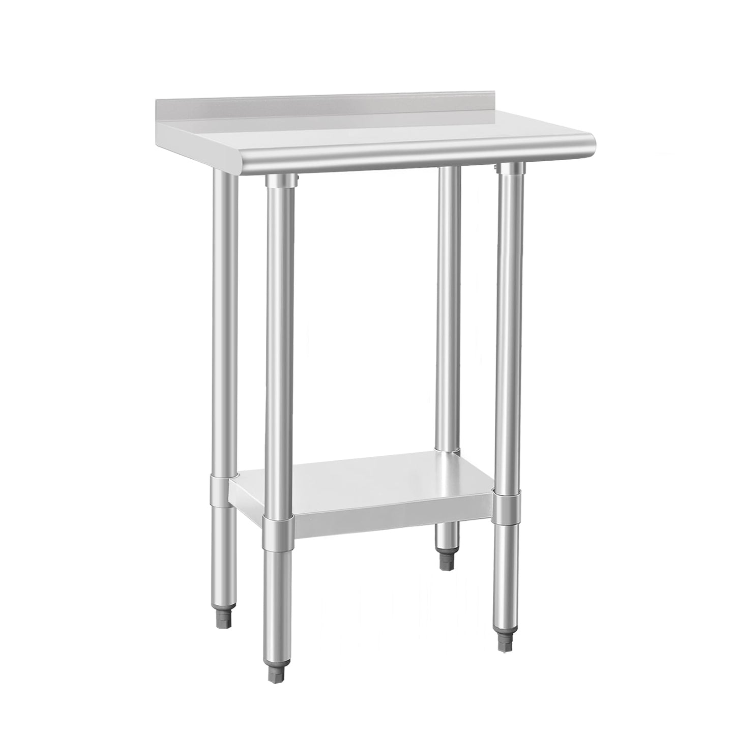 HARDURA Stainless Steel Table Prep & Work Table 24 x 72 Inches NSF Heavy Duty Commercial with Undershelf and Backsplash for Restaurant Kitchen Home and Hotel