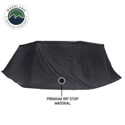 Overland Vehicle Systems XD Nomadic 180 Awning Wall with Windows - 320G Poly Cotton Rip Stop Black Out Matierial - Zipper Attachment Method