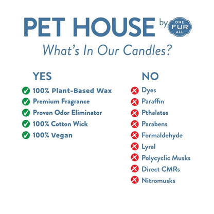 Pet House Mini Candles for Pet Odor Made with Natural Soy Wax, Plant Based, Dog and Cat Friendly Scented Candles, Mediterranean Sea Pack of 3