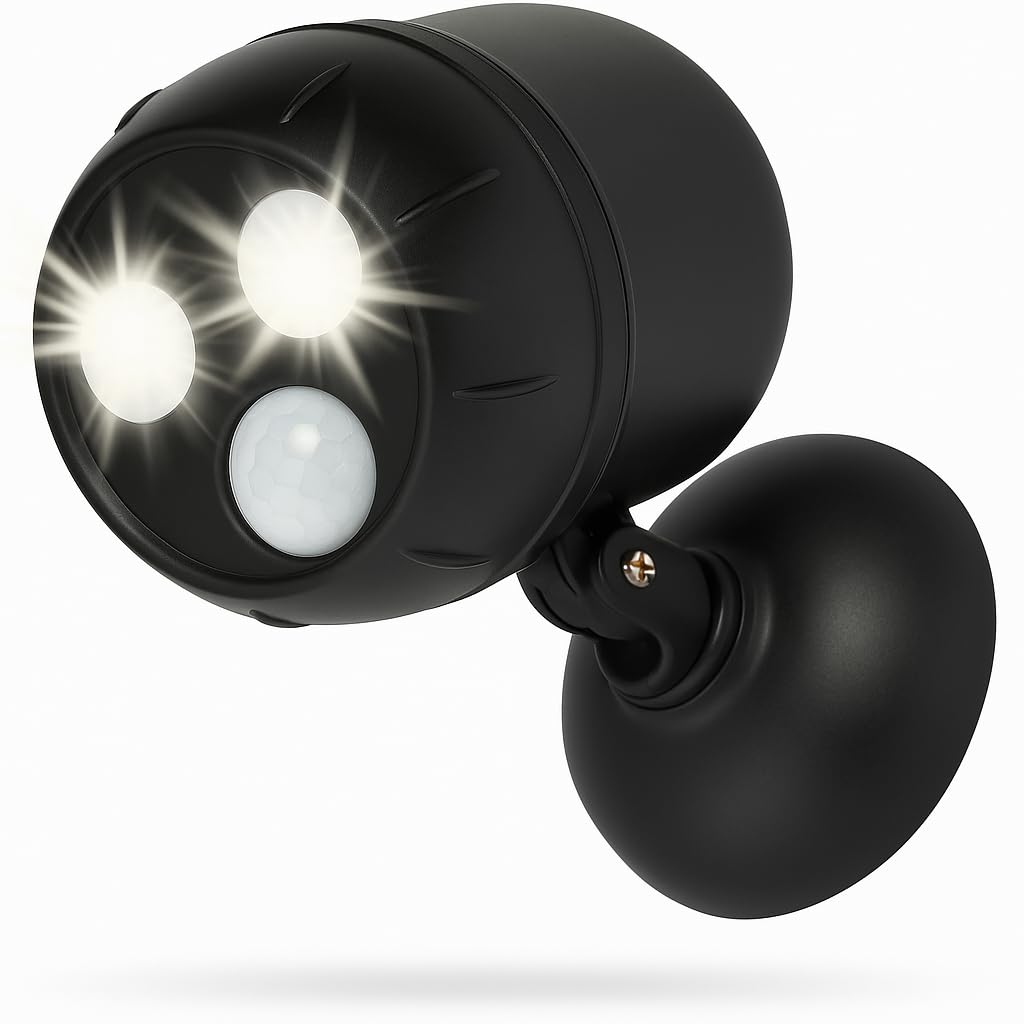 Proxinova Outdoor LED Security Lights, Motion Sensor Lights Outdoor, Outdoor Lights Battery Powered, PIR Sensor, Bright LED Floodlight Battery Powered Outdoor Lights 360° Rotation, Compact & Easy Fit