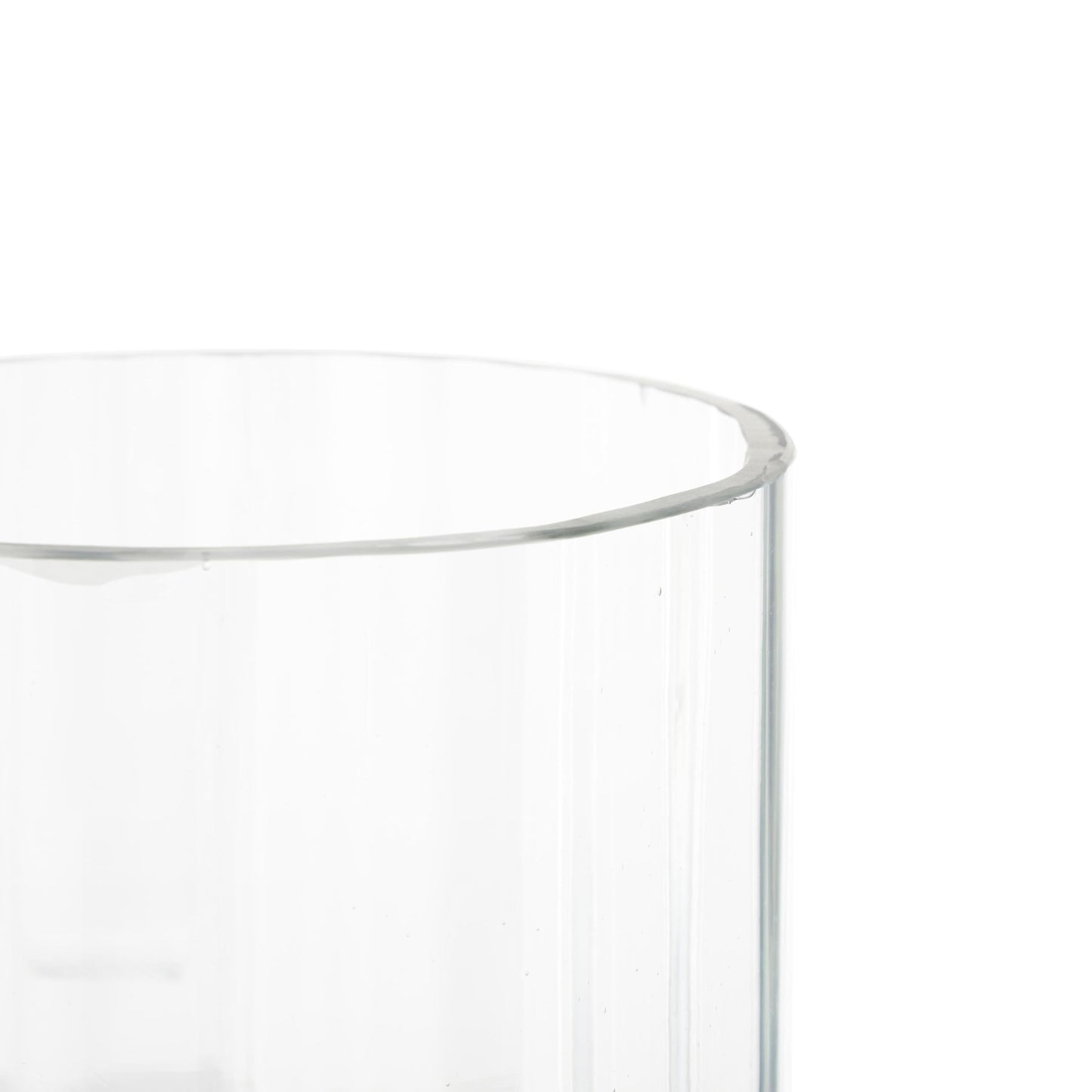 Deco 79 Glass Ribbed Fluted Candle Holder with Elevated Base, 6" x 6" x 14", Clear
