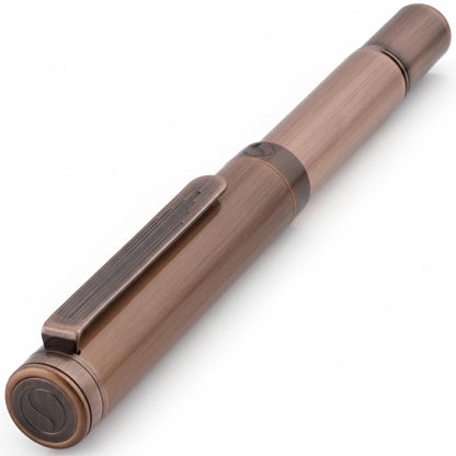 Scriveiner EDC Luxury Rollerball Pen, Stunning Heavy Pocket Pen, Hand Brushed Copper Finish, Cool Writing Pen, Best Pen Gift for Men, Women, German Schmidt Refill, Nice Fancy Office Designer Pen Set