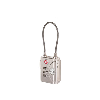 Yale TSA Approved Cable Luggage Locks with Combination for Travel, Backpack, Suitcase, and Accessories Steel