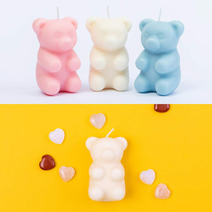 Mysterious Gummy Bear Scented Candle Secret Hidden Inside (White)