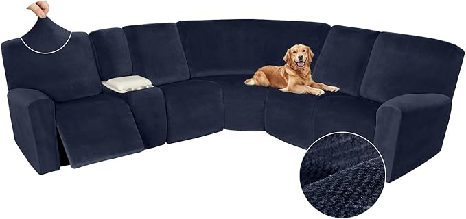 Arfntevss Sectional Recliner Couch Covers Velvet Washable Corner Sectional Sofa
