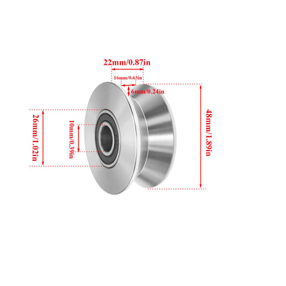Sliding Gate Wheel Stainless Steel V Groove Wheel Heavy Duty Conveyor Rollers Industrial Caster Ball Bearing Pulley Rolling Gate Hardware Kit for Garage Door Machinery