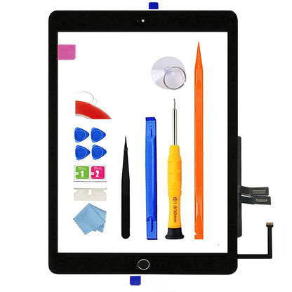 JPUNG A1893 A1954 Screen Replacement Kit for iPad 6 (6th Gen) Digitizer Touch Glass 6th Generation 9.7 inch 2018 with Home Button Full Repair Tools Video Guide