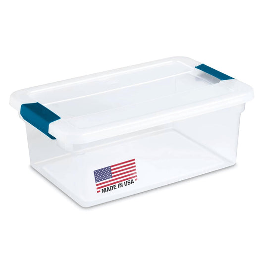 Tribello Clear Plastic Storage Bins with Lids Stackable Storage Bins (15 Quart)