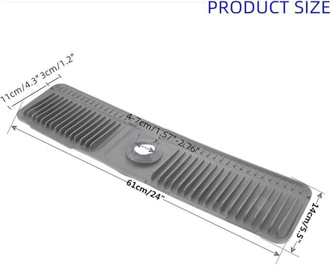 dophee Faucet Mat for Kitchen Sink, Dark Grey