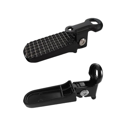 LIFTATAPA 1 Pair Bike Rear Pedals, Aluminium Alloy Bike Pegs, Mini Folding Bicycle Foot Pegs, Non-Slip Rear Seat Footrest Pedals for Mountain Bike E-Bike (Black)