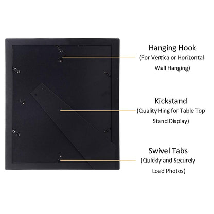 UMICAL 4x6 5-Opening Picture Frame with Shatter-Resistant Glass & Black Wood 4x6 Collage Photo Frames for 4x6 5 Pictures Display Made for Tabletop Stand and Wall Mounting
