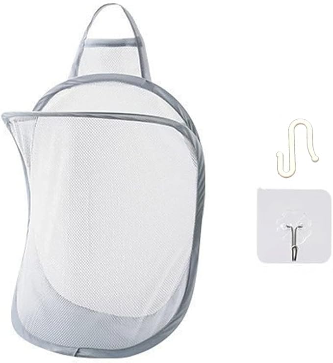 Mesh Collapsible Small Wall Laundry Baskets，Hanging Laundry Hamper，for Hotel