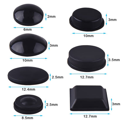 AUSTOR 318 Pieces Black Rubber Feet Bumper Pads Self Stick Noise Dampening Bumper Feet for Doors, Cabinets, Drawers, Glass, Electrical Appliances