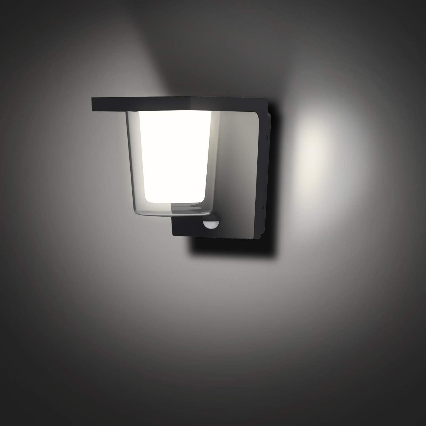 FLORNIA LED Outdoor Wall Light with Motion Sensor, Outside Wall Light Main Powered with PIR, External Garden Weatherproof Aluminium Lamp (900LM 13.5W 4000K IP44)
