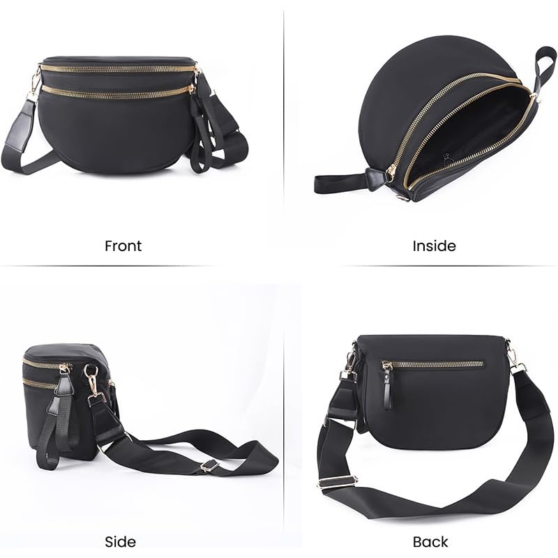 Checkered Crossbody Bum Bags for Women Nylon Checkered Purse Checkerboard Fanny Pack