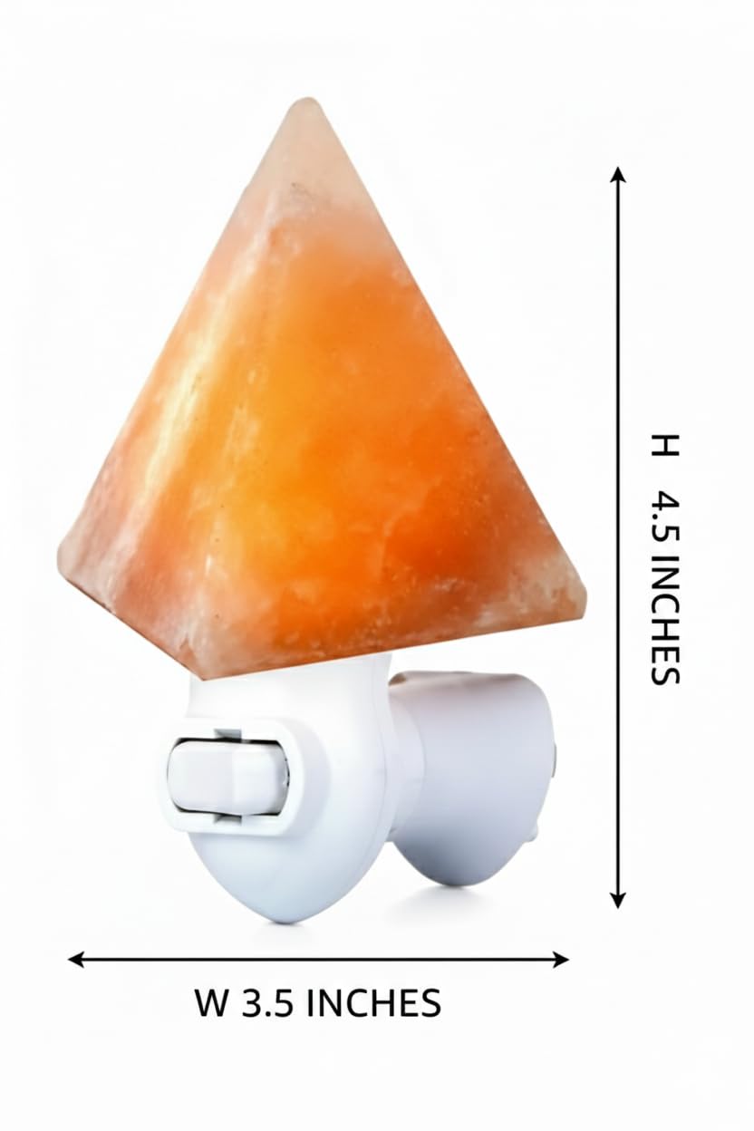 NatureBoost Himalayan Pink Salt Night Light Pyramid (1 Pack) Decorative Ambient Night Lights for Bedroom, Bathroom, Nursery & Home Décor