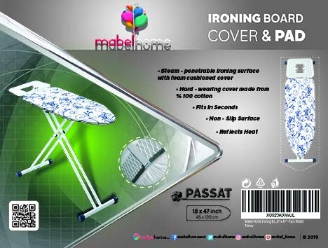 Mabel Home Ironing Board Padded Cover, 100% Cotton
