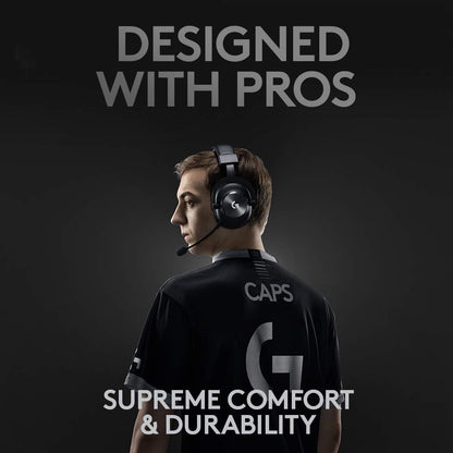 Logitech G PRO X Wireless Lightspeed Gaming Headset with Blue VO!CE Mic Filter Tech, 50 mm PRO-G Drivers, and DTS Headphone:X 2.0 Surround Sound, 20+ Hour Battery Life - Black