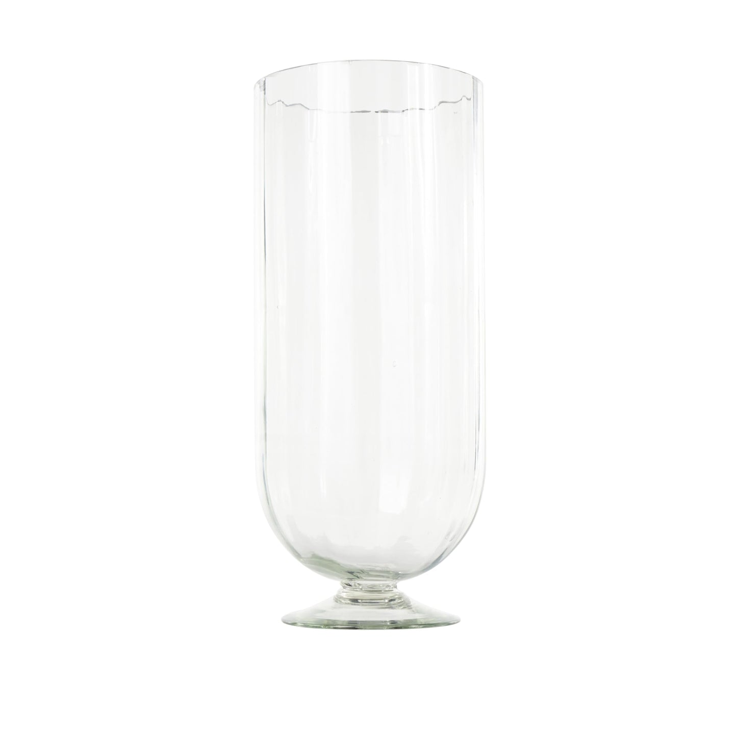 Deco 79 Glass Ribbed Fluted Candle Holder with Elevated Base, 6" x 6" x 14", Clear